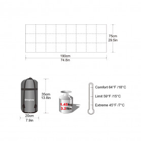 Спальный мешок "Active 250" -5C, левый King Camp
