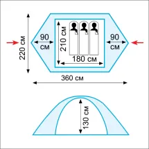 Палатка Nishe 3 V2 зеленая, Tramp