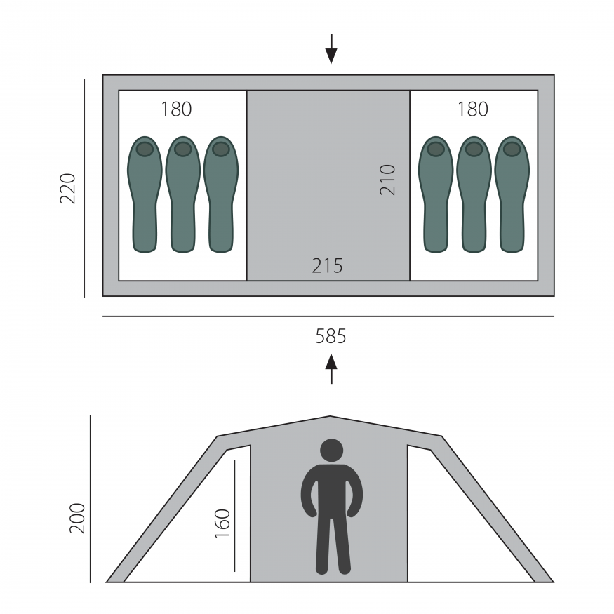Палатка &amp;quot;Ruswell 6&amp;quot; зеленая, Btrace