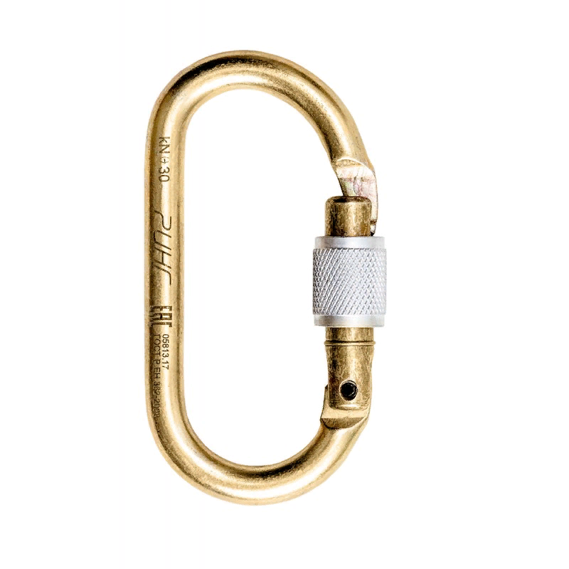 Карабин стальной овальный &amp;quot;keylock&amp;quot;, 30 кН, Ринг