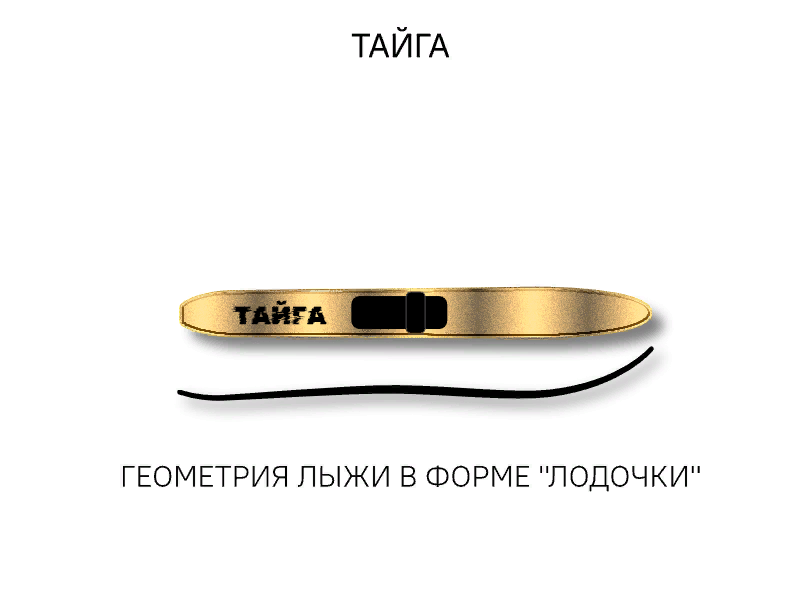 Лыжи Тайга, дерево-пластик, длина 175 см, ширина 150 мм