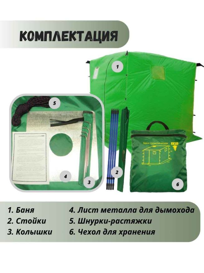 Баня туристическая «С лёгким паром!» (с каркасом)