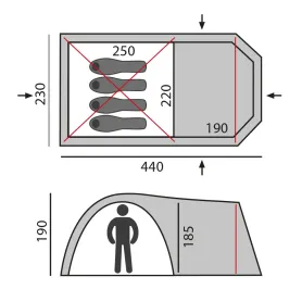 Палатка Osprey 4 зеленая, Btrace