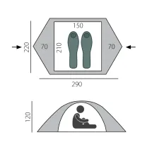 Палатка Point 2+ зеленый/бежевый, Btrace