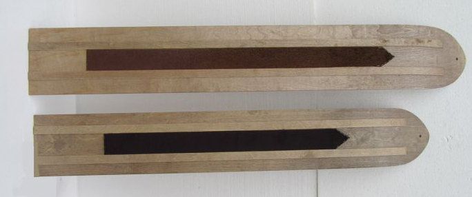 Лыжи Зима (береза, осина 180мм), длина 135 см, с камусом 70 мм