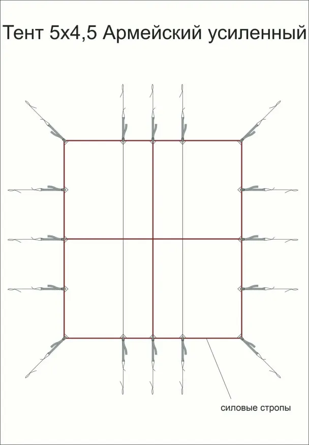 Тент Век 5x4,5 Армейский усиленный